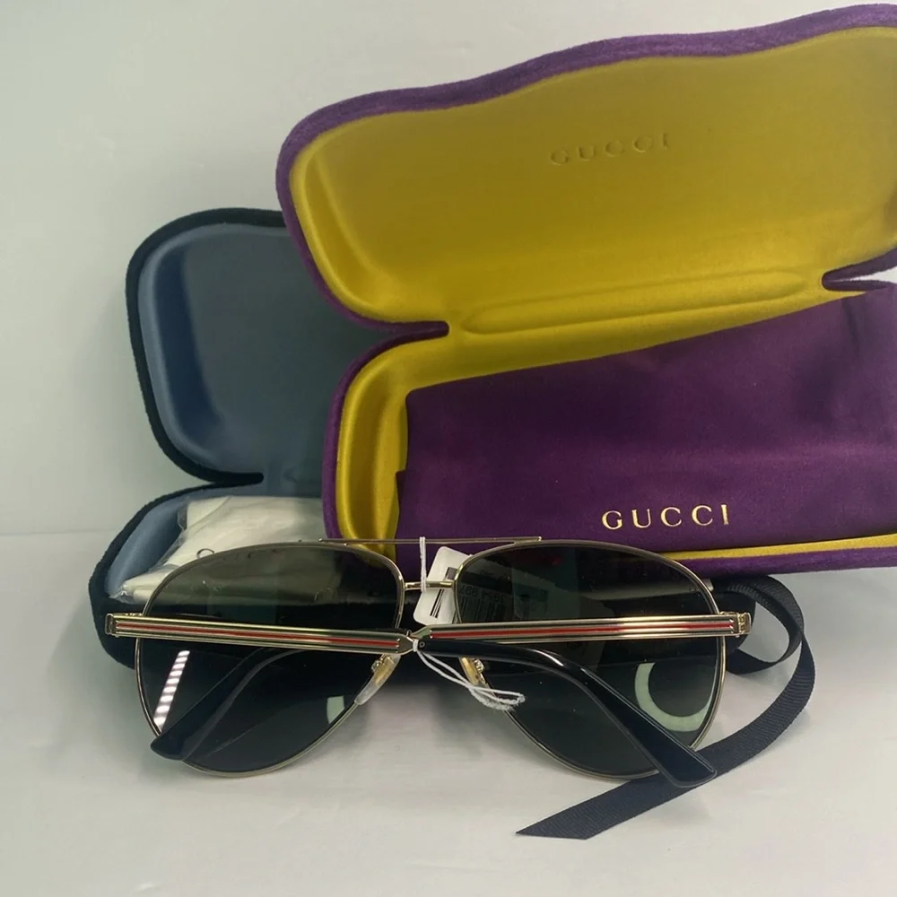 New Authentic Gucci GG0137S 002 61 Sunglasses